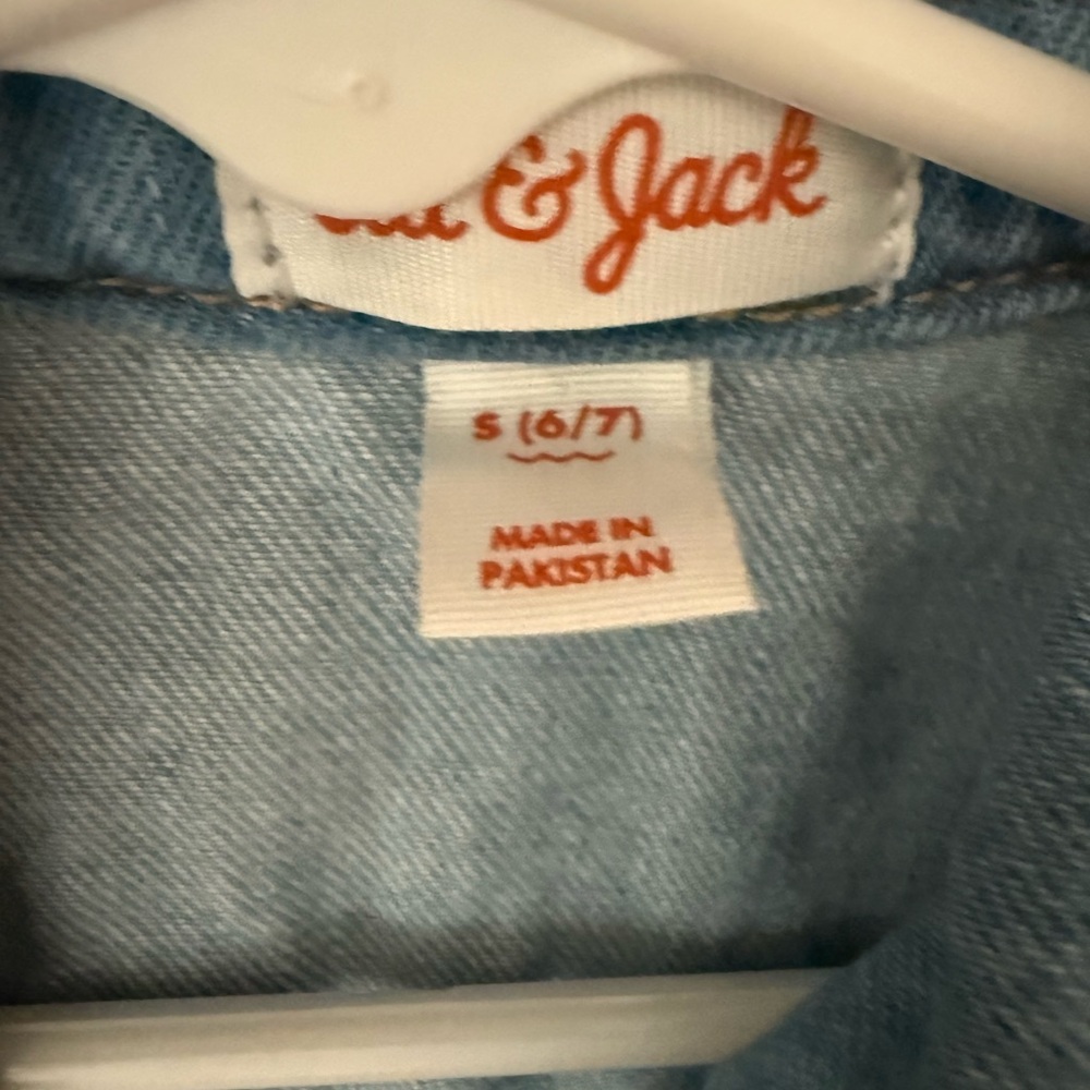 🪼Cat & Jack Light Blue Denim Button-Front Kids Dress - Picture 3 of 4